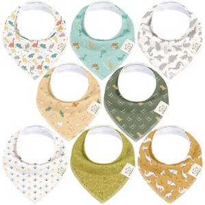 8pk Organic Baby Bandana Bibs, Baby Drool Bibs for Baby Boy, Girl, Baby Bibs for Infant, Newborn - 1 of 4