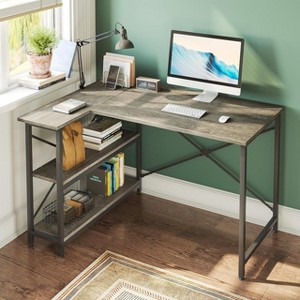 Bestier 47 inch Corner L-Shaped Desk with Storage Shelves Home Office Desk - 1 of 4