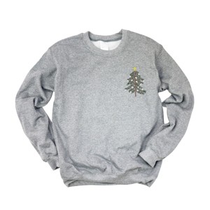 Embroidered Christmas Tree Outline - Women's Graphic Sweatshirt - 1 of 4