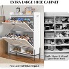 Wooden Shoe Storage Cabinet for Entryway, Organizer Shoe Cabinet With 2 Flip Drawers,Freestanding Shoe Storage Cabinet Organizer - 3 of 4