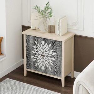 ORRD 2-Door Carved Storage Cabinet - Adjustable Shelf Accent Furniture for Living Room, Hallway & Kitchen - 1 of 4