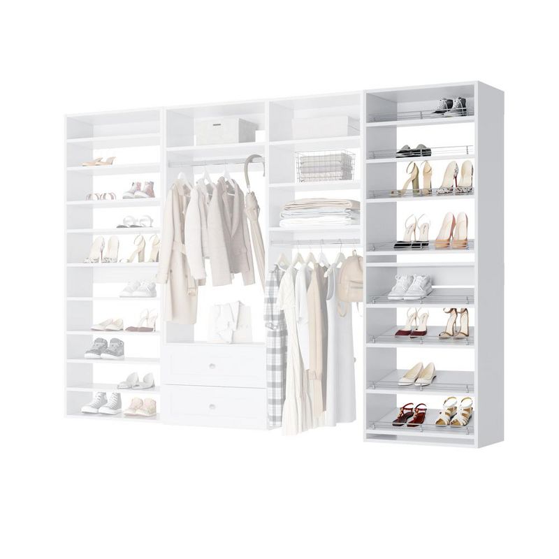 Modular Closets Built-in Closet Tower With Slanted Shoe Shelves, 3 of 6
