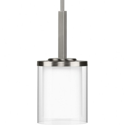 Coastal Elegance Brushed Nickel Mini-Pendant with Clear Glass Shade