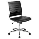 Flash Furniture Mid-Back Armless LeatherSoft Contemporary Ribbed Executive Swivel Office Chair