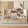 KIGFTSOD Twin Size Upholstered Daybed with Trundle, Storage Shelves, USB & Outlet - 3 of 4