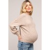 Pinkblush Taupe Bubble Sleeve Maternity Sweater - 2 of 4