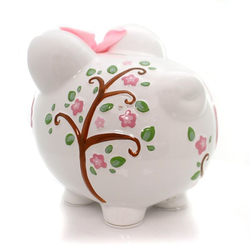 Child To Cherish 7.75 In Pink Dotted Owl Piggy Bank Money Saver Butterfly Decorative Banks, 2 of 5