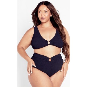 Women's Plus Size Persia Swim Brief - black | CITY CHIC - 1 of 4