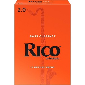 Rico Bass Clarinet Reeds, Box of 10 Strength 2 - 1 of 2