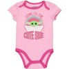Seven Times Six Star Wars Infant Baby Girls Come To The Cute Side Baby Yoda Onesie 3 Pack Pink - 3 of 4
