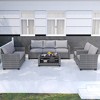 Whizmax Outdoor Patio Furniture Sets,PE Wicker Rattan Sectional Furniture Couch Set with Glass Coffee Table for Backyard, Deck, Poolside - 3 of 4