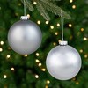 Northlight Shiny and Matte Christmas Glass Ball Ornaments - 4" (100mm) - Silver - 4ct - 4 of 4