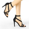 Allegra K Women's Zipper Ankle Strap Open Toe Heeled Sandals - 2 of 4