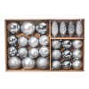 Nearly Natural Holiday Christmas 23 Count 4in. Lux Shatterproof Ornament Set with Re-Usable Storage Container, Silver - 3 of 4