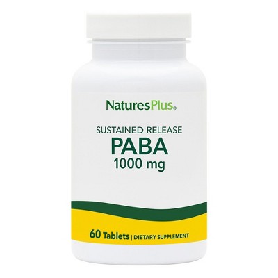 Paba 1,000mg Time Release by Nature's Plus  -  60 Sustained Release Tablet