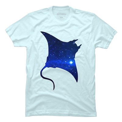 Men's Design By Humans Space Manta Ray By Shrenk T-Shirt