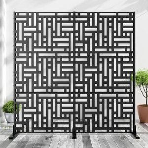PexFix 72 in. x 71 in. Outdoor Privacy Rectangle Screen Galvanized Steel Panel Divider in Black - 1 of 4