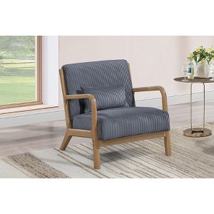 Sapphtopaz 1pc Stylish Accent Chair Upholstered Lounge Chair with Wooden Frame, Living Room Furniture Comfy Chair, Gray - 1 of 4