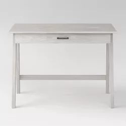 Paulo Wood Writing Desk with Drawer White Wash - Project 62™