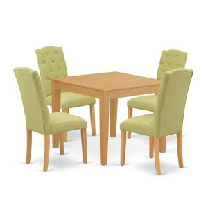 HomeStock 5-Pc Natural Oak Finish Solid Wood Top-Square Dining Room Set-Seats 4 - 1 of 4