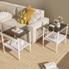 VYNXARIA Coffee Table and End tables Set of 3, Tempered Glass Table with MDF layer, Modern Tables for Living Room - 3 of 4
