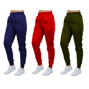 Blue Ice Women's Loose Fit  Heavyweight Classic Fleece Jogger Sweatpants- 3 Pack - 1 of 1