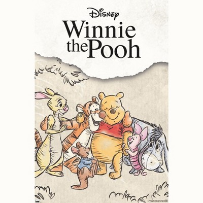 Trends International Disney Winnie The Pooh - Group Sketch Unframed ...