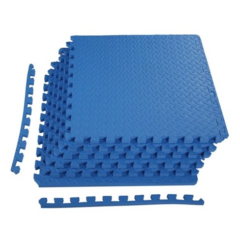 Balancefrom Fitness 24 Square Foot Interlocking Extra Thick 3/4 Inch High  Density Nonslip Exercise Mat Tiles With 6 24 X 24 Inch Pieces, Blue : Target