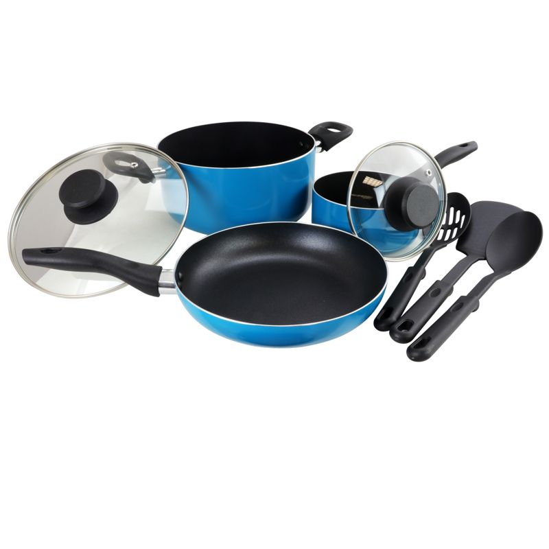 Gibson Palmer 8 Piece Cookware Set in Turquoise, 3 of 8