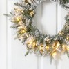 Nearly Natural 24” Flocked Artificial Christmas Wreath with 50 LED Lights - 2 of 4