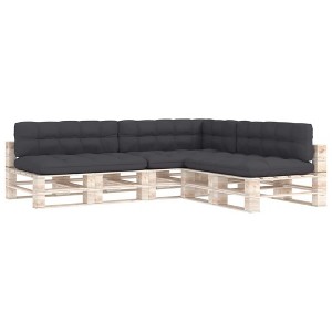 vidaXL Anthracite Pallet Sofa Cushions Set - Indoor and Outdoor Use - Durable, Material - Comfortable Thick Padding - Universal Design - 1 of 4