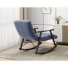 CENGHU Casual Folding Rocking Chair Upholstered, Lounge Rocking Chair Adjustable High Back and Foot Rest, Modern Accent Recliner Chair for Adults - 3 of 4
