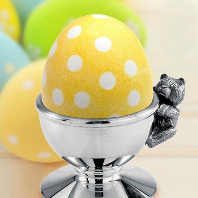Royal Selangor Hand Finished Teddy Bear's Picnic Collection Pewter Egg Cup Holder Gift