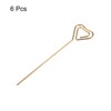 Unique Bargains Stainless Steel Reusable Drink Appetizer Heart Shape Head Cocktail Picks 5" 6 Pcs - 3 of 4