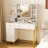 Makeup Table, Vanity Desk Dressing Table with LED Lighted Mirror & Power Outlet, 3 Lighting Modes - 2 of 4