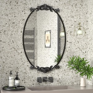 Apmir Oval High Quality Aluminum Alloy Framed French Cleat Mounted Baroque Wall Decor Bathroom Vanity Mirror with 3-Year Warranty - 1 of 4