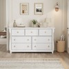 Garvee White 7 Drawer Dresser, 54" Wide Boho Dresser Organizer with Curved Legs and Large Storage for Living Room, Bedroom, Entryway, Nursery - 3 of 4