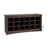 Shoe Cubbie Storage Bench Espresso Brown - Prepac: Entryway Organizer, 18 Compartments - 2 of 4