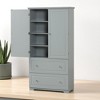 62.3-Inch Tall Bathroom Storage Cabinet with 2 Drawers and Adjustable Shelves, Freestanding MDF Organizer with Doors - 4 of 4
