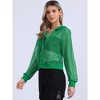 INSPIRE CHIC Women's Zip Up Long Sleeve Mesh Sheer Hoodie Bomber Jackets - 4 of 4