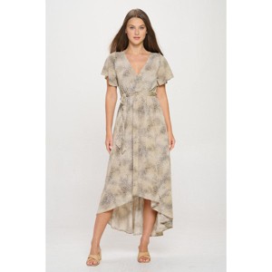WEST K Women's Georgia Faux Wrap Dress with High-Low Hem and Tie Waist - 1 of 4