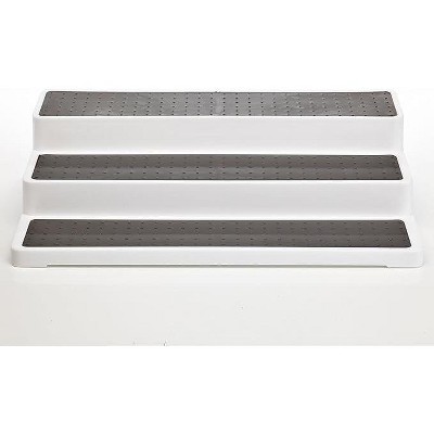 Home Intuition 3-Tier Non-Skid Spice Rack Step Shelf Pantry Kitchen Cabinet Organizer, 14.4-inch, White-Grey, 2 Pack — фото 3