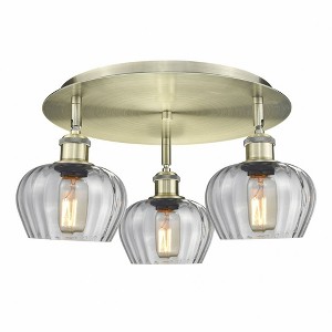 Fenton - 3 Light Flush Mount In Art Deco Style-8 Inches Tall and 18.25 Inches Wide - 1 of 1