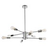 DORESshop Industrial-Style 8-Light Chandelier, Chrome Finish, Straight Rod Branch Design, No Bulbs Included - 2 of 4