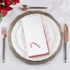 Saro Lifestyle Candy Cane Dreams Whip Stitch Napkin (Set of 4), 18", White - 4 of 4