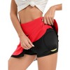 WhizMax Women Athletic Tennis Skirt Pleated Ruffle Hem High Waisted Golf Skirts with Pockets Shorts Running Workout - 3 of 4