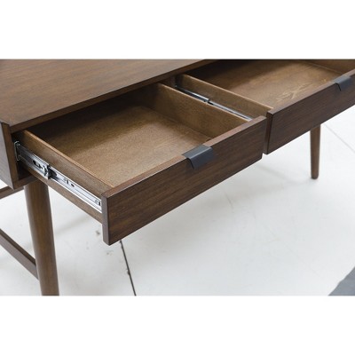 Lyncott 60" Brown Wood Home Office Desk with Drawers