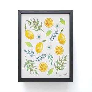 Julia Madoka Watercolor Lemons and Olives Framed Mini Art Print - Society6 - 1 of 3