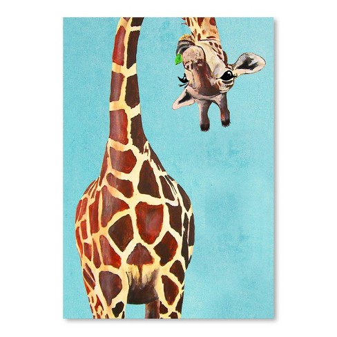 Americanflat Poster Art Print - Giraffe With Green Leave By Coco De ...