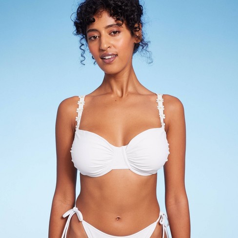 Women's Ring Front Bralette Bikini Top - Wild Fable™ White D/DD Cup